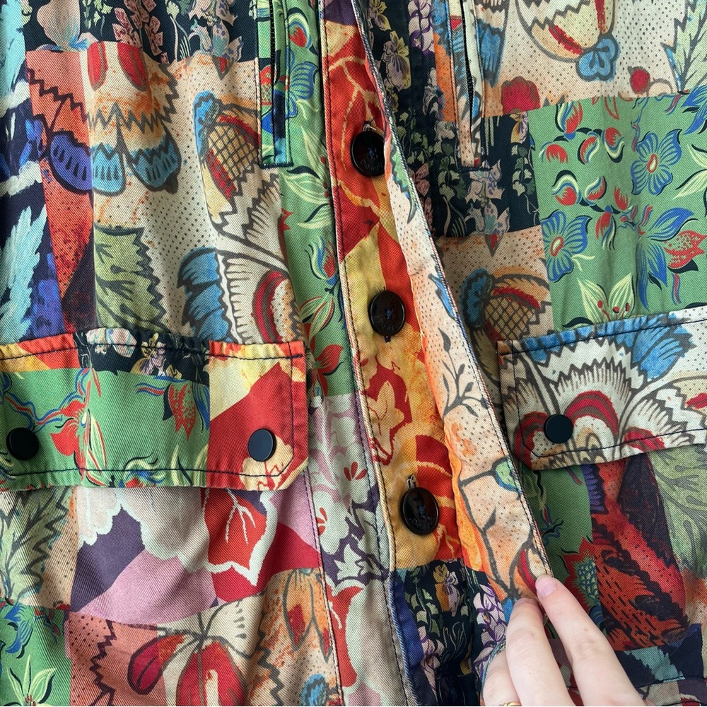 Desigual Patchwork Jacket Size Large Boho Floral … - image 3